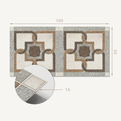 Panou decorativ dreptunghiular Model cu gresie într-un stil geometric