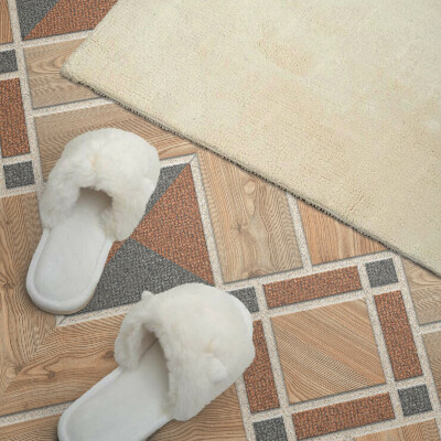 Panou decorativ bucatarie Model geometric cu lemn natural