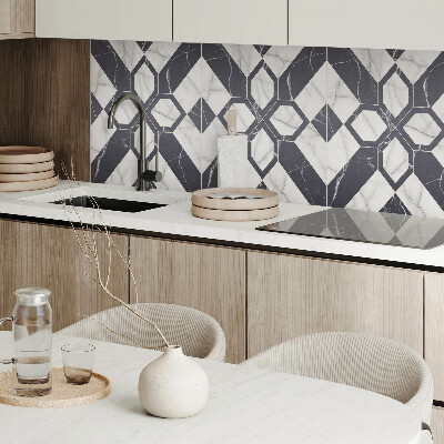 Panou decorativ perete dreptunghiular Model de marmură în forme geometrice