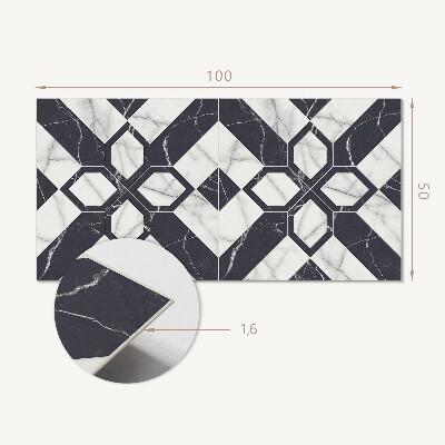 Panou decorativ perete dreptunghiular Model de marmură în forme geometrice