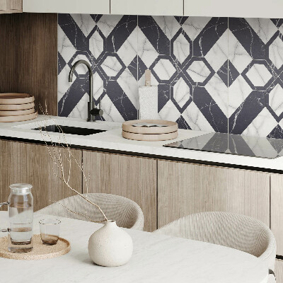 Panou decorativ perete dreptunghiular Model de marmură în forme geometrice