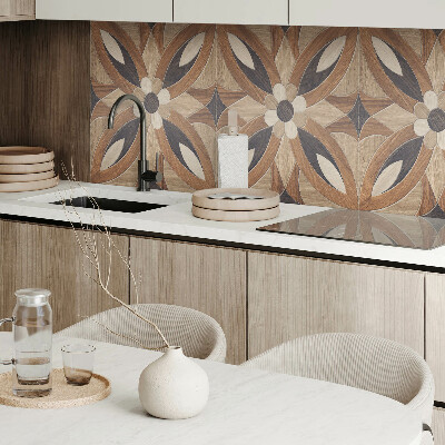 Panou decorativ bucatarie Model floral inspirat din lemn