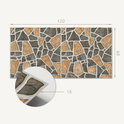 Panou decorativ dreptunghiular Mozaic din forme de piatră