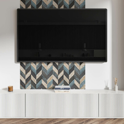 Panou decorativ bucatarie Motiv în zig-zag cu accent din lemn