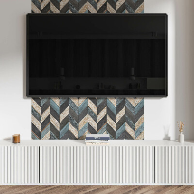 Panou decorativ bucatarie Motiv în zig-zag cu accent din lemn