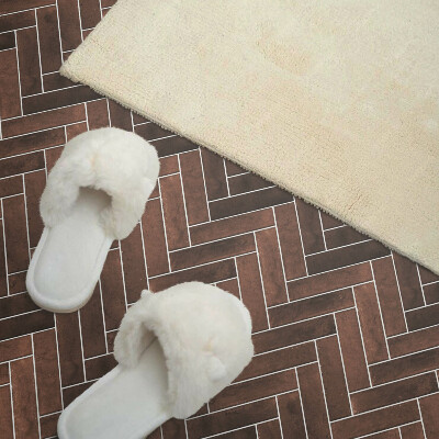 Panou decorativ perete dreptunghiular Model în formă de oase cu accente de lemn