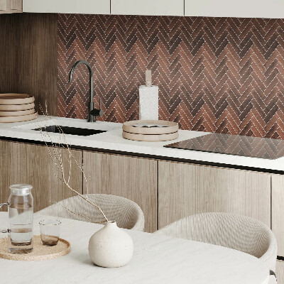 Panou decorativ perete dreptunghiular Model în formă de oase cu accente de lemn
