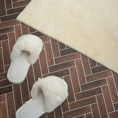 Panou decorativ perete dreptunghiular Model în formă de oase cu accente de lemn