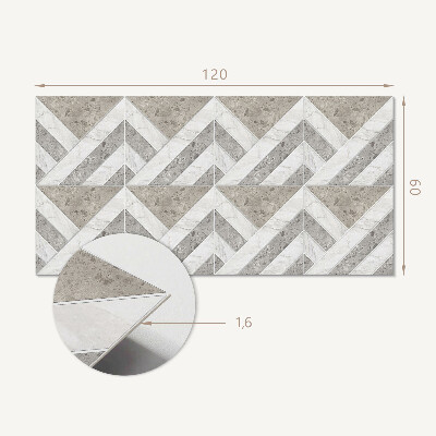 Panou decorativ perete dreptunghiular Model geometric în plăci