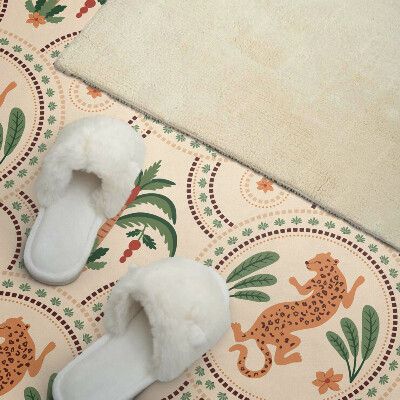 Panou decorativ dreptunghiular Motivul leopard tropical
