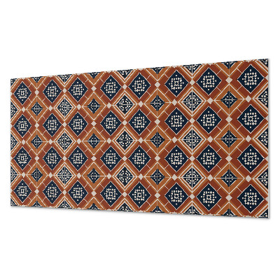 Panou decorativ perete dreptunghiular Geometrie în nuan?e de maro ?i alb