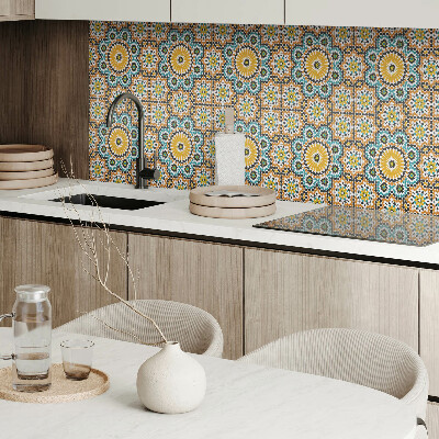 Panou decorativ bucatarie Motiv mozaic cu accente florale