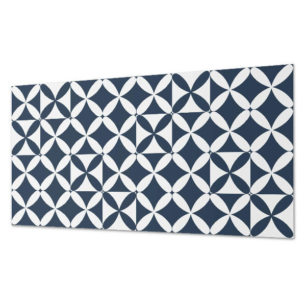 Panou decorativ bucatarie Motiv floral în forme geometrice