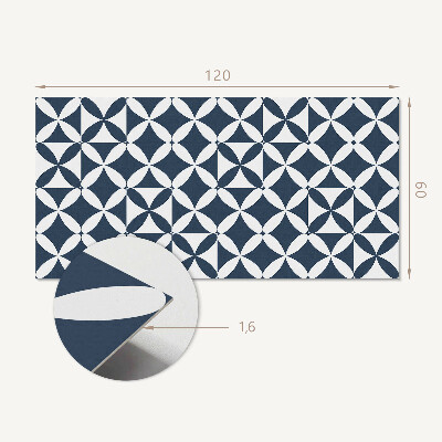 Panou decorativ bucatarie Motiv floral în forme geometrice