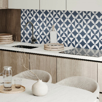Panou decorativ bucatarie Motiv floral în forme geometrice