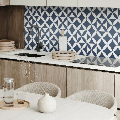Panou decorativ bucatarie Motiv floral în forme geometrice