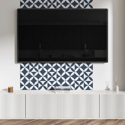 Panou decorativ bucatarie Motiv floral în forme geometrice