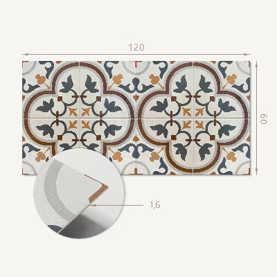 Panou decorativ dreptunghiular Motiv floral în carouri