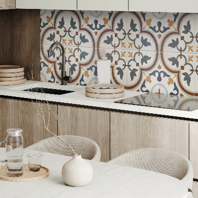 Panou decorativ dreptunghiular Motiv floral în carouri