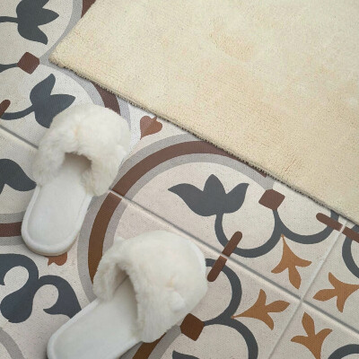 Panou decorativ dreptunghiular Motiv floral în carouri