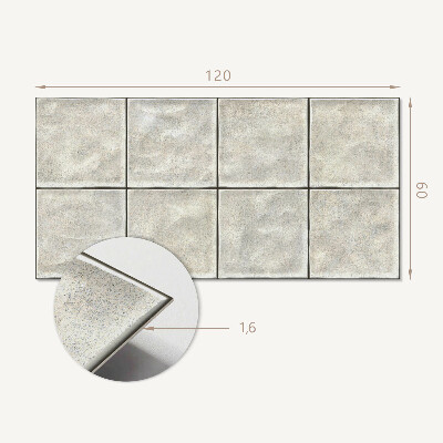 Panou decorativ perete dreptunghiular Model de plăci ceramice