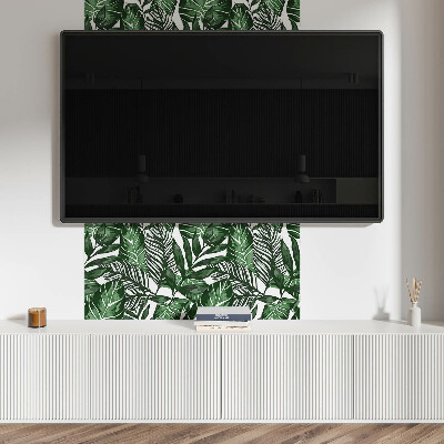 Panou decorativ bucatarie pătrat Model de frunze tropicale