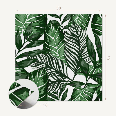 Panou decorativ bucatarie pătrat Model de frunze tropicale