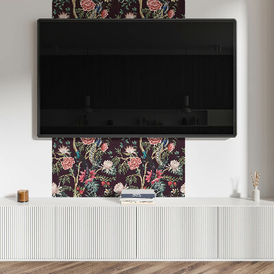 Panou decorativ pătrat Model popular cu flori și păsări