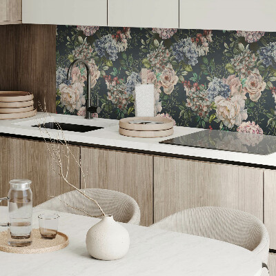 Panou decorativ bucatarie pătrat Design floral