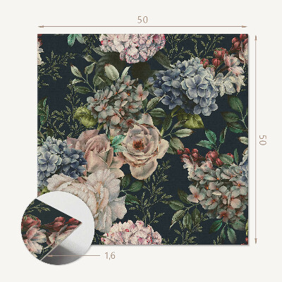 Panou decorativ bucatarie pătrat Design floral