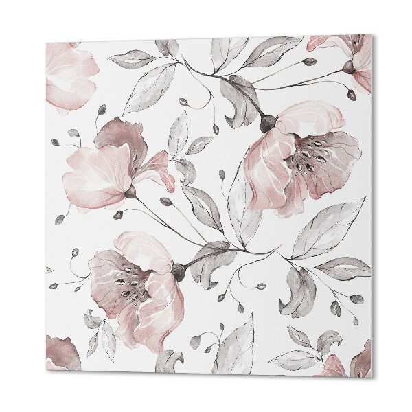 Panou decorativ pătrat Model de flori acuarela
