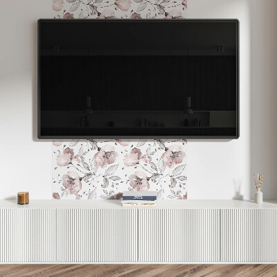 Panou decorativ pătrat Model de flori acuarela