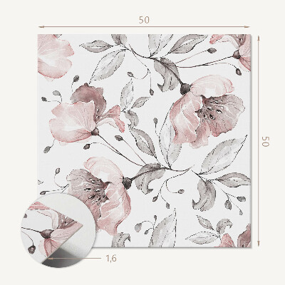 Panou decorativ pătrat Model de flori acuarela