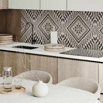 Panou decorativ bucatarie pătrat Model geometric elegant cu linii