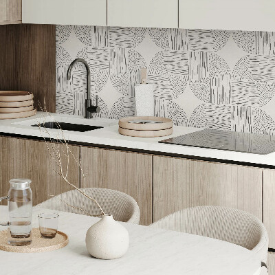 Panou decorativ bucatarie pătrat Linii abstracte în stil geometric