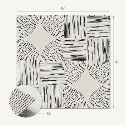 Panou decorativ bucatarie pătrat Linii abstracte în stil geometric
