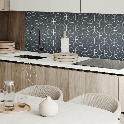 Panou decorativ bucatarie pătrat Model elegant de linii și cercuri