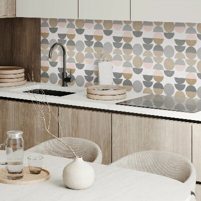 Panou decorativ bucatarie pătrat Model cu cercuri și semicercuri într-un stil modern