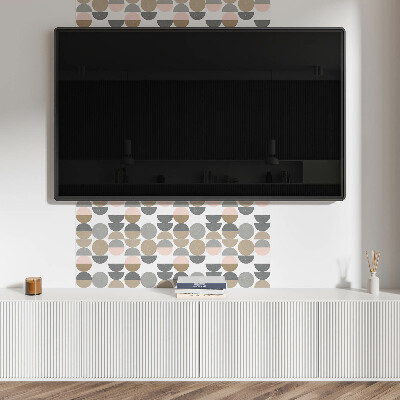 Panou decorativ bucatarie pătrat Model cu cercuri și semicercuri într-un stil modern