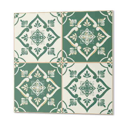 Panou decorativ bucatarie pătrat Model floral pe glazură