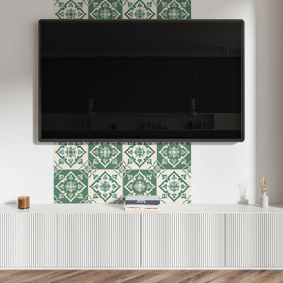 Panou decorativ bucatarie pătrat Model floral pe glazură