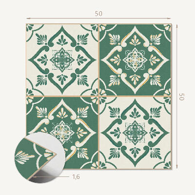 Panou decorativ bucatarie pătrat Model floral pe glazură