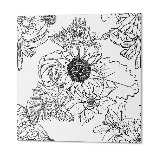Panou decorativ pătrat Linii florale în design