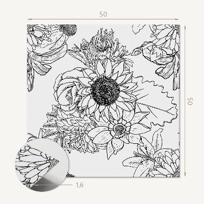 Panou decorativ pătrat Linii florale în design