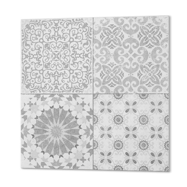 Panou decorativ bucatarie pătrat Forme elegante cu motiv floral