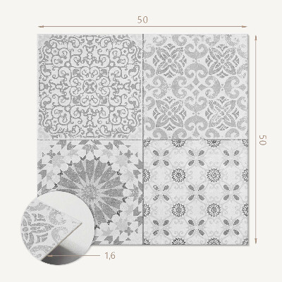 Panou decorativ bucatarie pătrat Forme elegante cu motiv floral