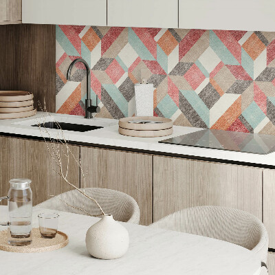 Panou decorativ bucatarie pătrat Figuri multicolore în formă geometrică