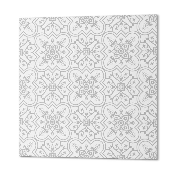 Panou decorativ pătrat Model decorativ de flori cu ornamente