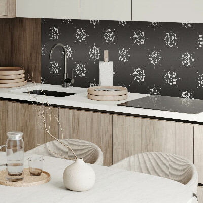 Panou decorativ bucatarie pătrat Model de flori