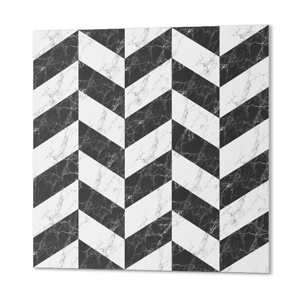 Panou decorativ bucatarie pătrat Model cu oase de pește în design de marmură